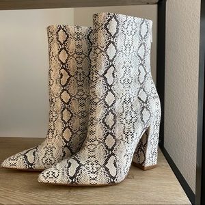 Raye Faux Snakeskin Booties